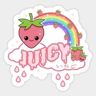 Kawaii Strawberry Rainbow Sticker